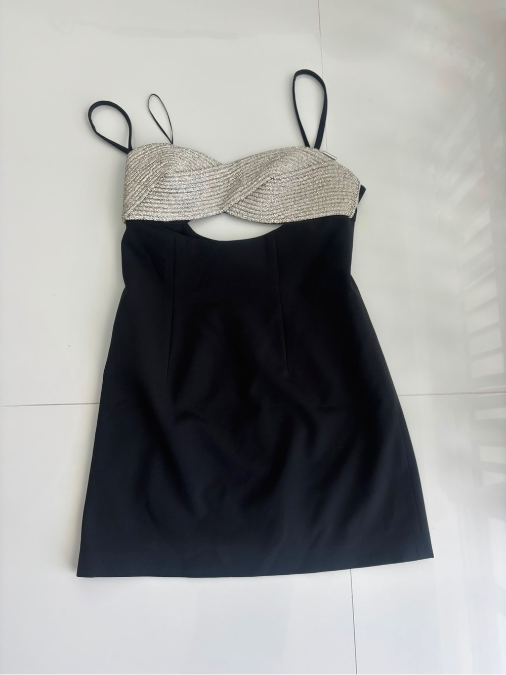 Nué Black Rhinestone-Embellished Cocktail Dress size 42